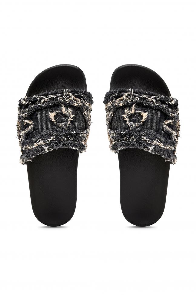 SA-SLIDE D DENIM SANDALS